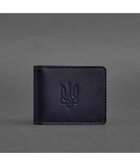 Leather cover for ID card with coat of arms, dark blue