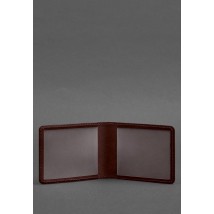 Leather cover for ID card with coat of arms, burgundy