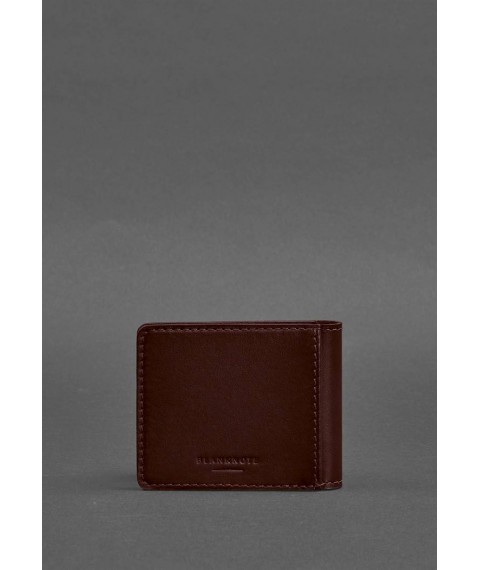 Leather cover for ID card with coat of arms, burgundy