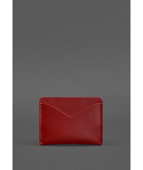 Women's leather business card holder 5.0 red Crust