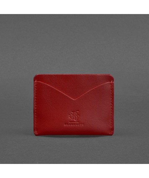 Women's leather business card holder 5.0 red Crust