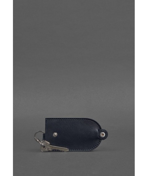 Leather key holder 2.0 dark blue Crust