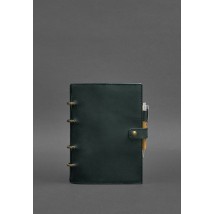 Кожаный блокнот с датированным блоком (Софт-бук) 9.1 зеленый Crazy Horse
