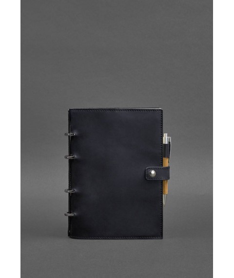 Leather notebook with dated block (Soft-book) 9.1 blue Crazy Horse