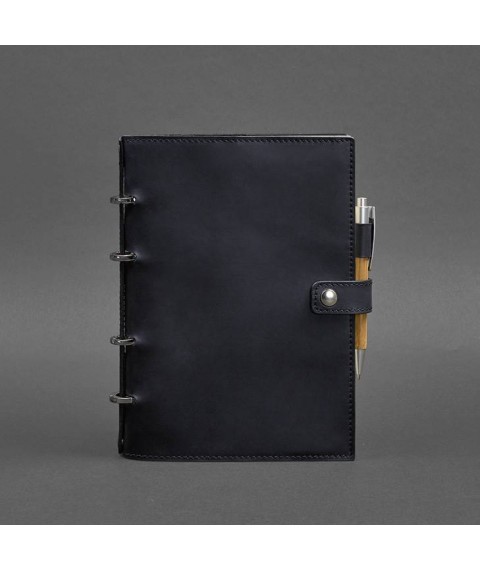 Leather notebook with dated block (Soft-book) 9.1 blue Crazy Horse