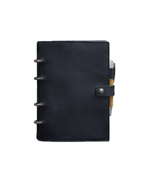 Leather notebook with dated block (Soft-book) 9.1 blue Crazy Horse