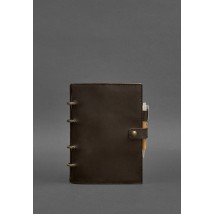 Leather notebook with dated block (Soft-book) 9.1 dark brown Crazy Horse