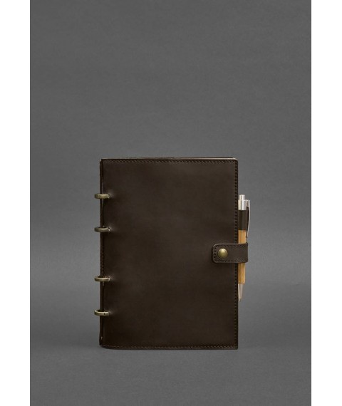 Leather notebook with dated block (Soft-book) 9.1 dark brown Crazy Horse