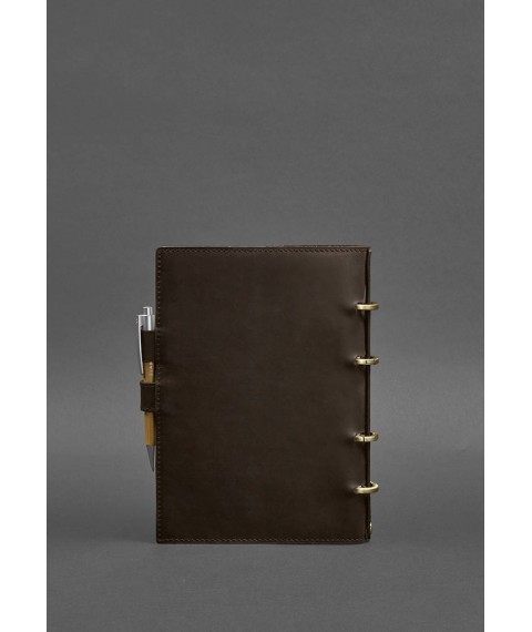 Leather notebook with dated block (Soft-book) 9.1 dark brown Crazy Horse