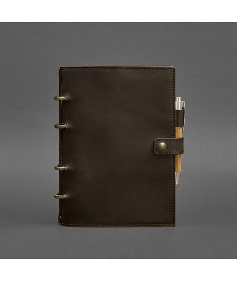 Leather notebook with dated block (Soft-book) 9.1 dark brown Crazy Horse