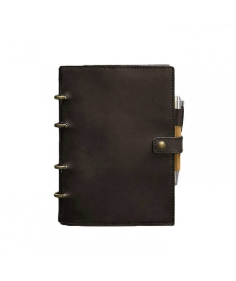 Leather notebook with dated block (Soft-book) 9.1 dark brown Crazy Horse