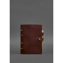 Leather notebook with dated block (Soft-book) 9.1 burgundy Crazy Horse