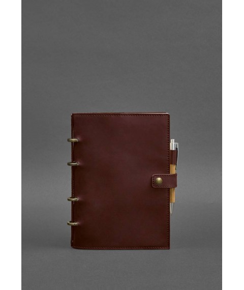 Leather notebook with dated block (Soft-book) 9.1 burgundy Crazy Horse
