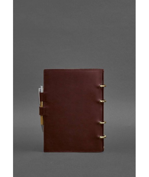 Leather notebook with dated block (Soft-book) 9.1 burgundy Crazy Horse