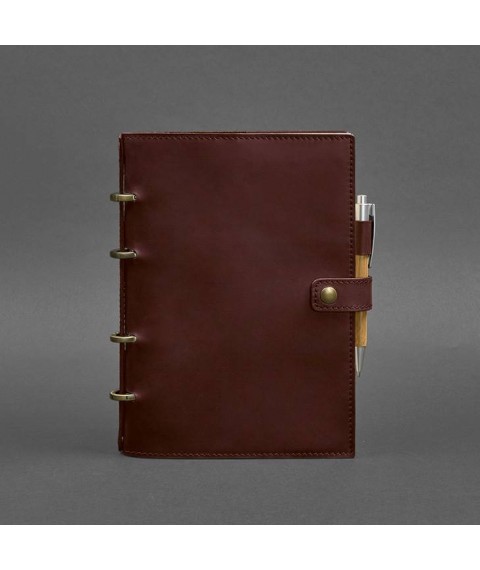 Leather notebook with dated block (Soft-book) 9.1 burgundy Crazy Horse