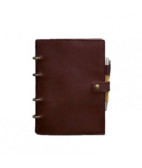 Leather notebook with dated block (Soft-book) 9.1 burgundy Crazy Horse