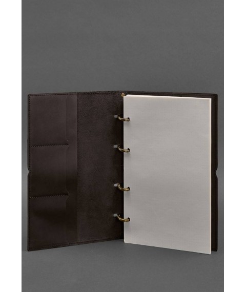 Leather notebook A4 on rings (soft book) 9.0 soft cover brown