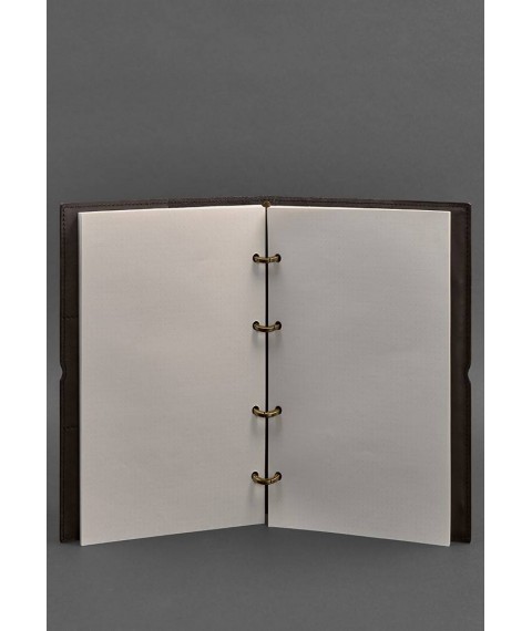 Leather notebook A4 on rings (soft book) 9.0 soft cover brown