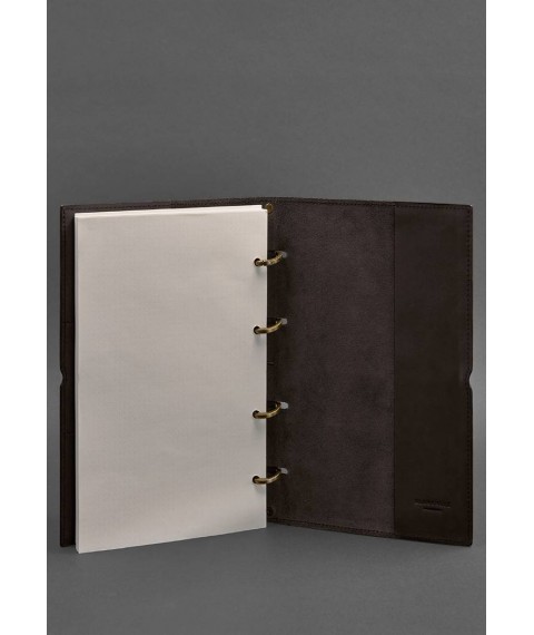 Leather notebook A4 on rings (soft book) 9.0 soft cover brown
