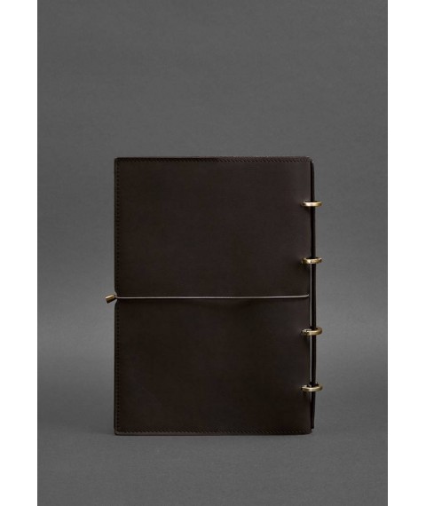 Leather notebook A4 on rings (soft book) 9.0 soft cover brown