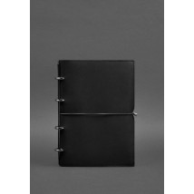 Кожаный блокнот А4 на кольцах (софт-бук) 9.0 в мягкой обложке черный краст