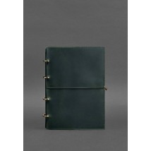 Leather notebook A4 on rings (soft book) 9.0 soft cover green Crazy Horse
