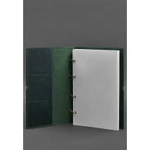 Leather notebook A4 on rings (soft book) 9.0 soft cover green Crazy Horse