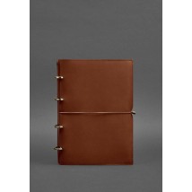 Leather notebook A4 on rings (soft book) 9.0 soft cover light brown Crust