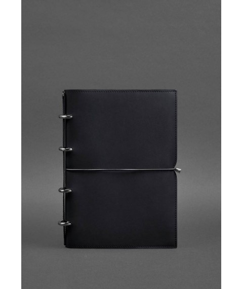 Leather notebook A4 on rings (soft book) 9.0 soft cover blue Crust