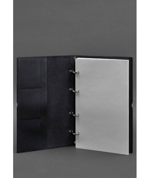Leather notebook A4 on rings (soft book) 9.0 soft cover blue Crust