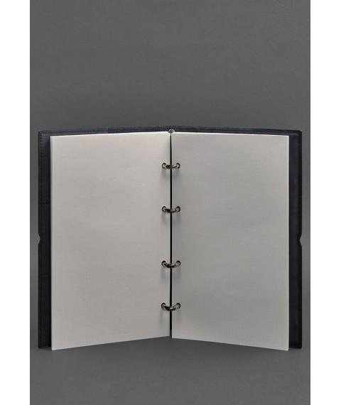 Leather notebook A4 on rings (soft book) 9.0 soft cover blue Crust