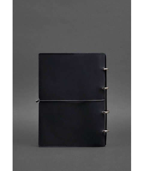 Leather notebook A4 on rings (soft book) 9.0 soft cover blue Crust