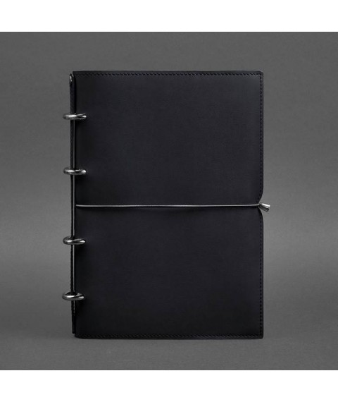 Leather notebook A4 on rings (soft book) 9.0 soft cover blue Crust