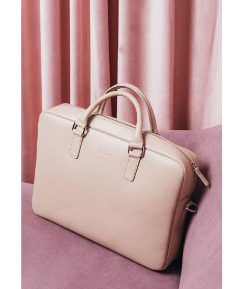 Leather business bag Briefcase 2.0 light beige