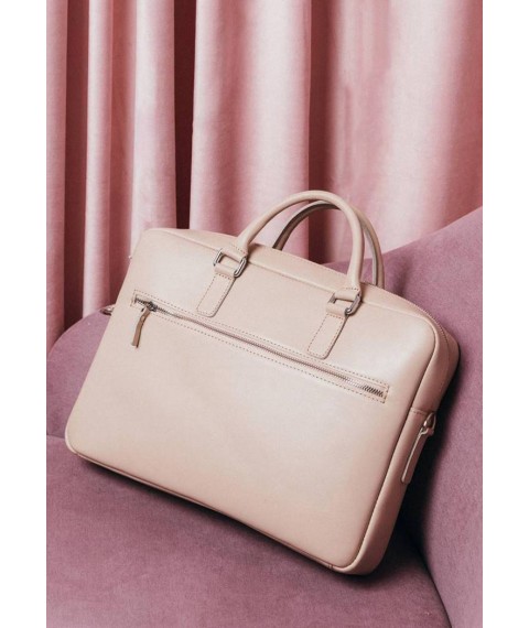 Leather business bag Briefcase 2.0 light beige