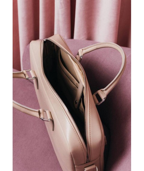 Leather business bag Briefcase 2.0 light beige