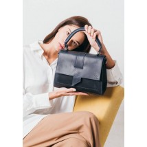 Women's leather bag Ester dark blue vintage
