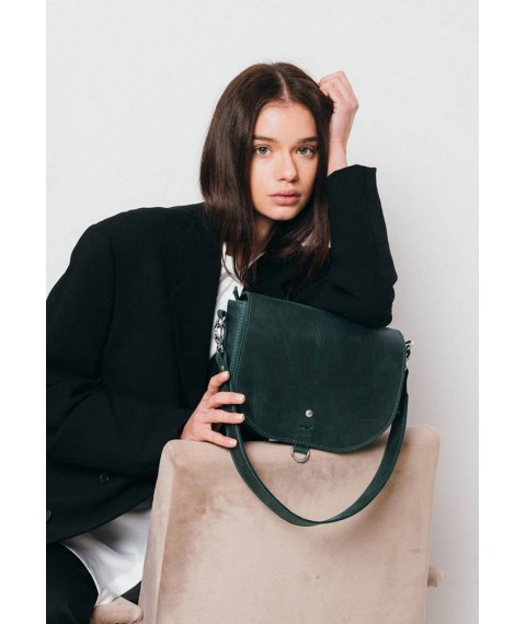 Women's leather bag Ruby L green vintage