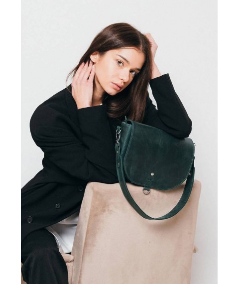 Women's leather bag Ruby L green vintage
