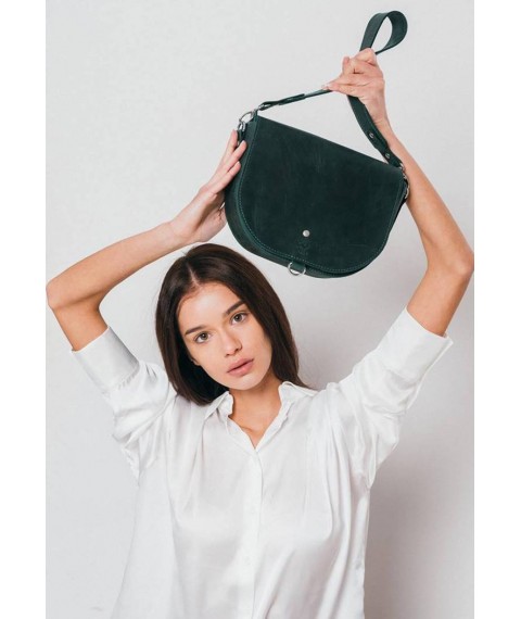 Women's leather bag Ruby L green vintage
