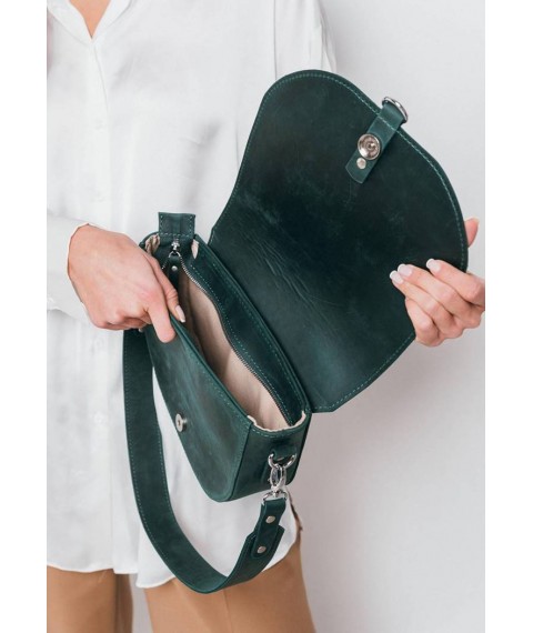 Women's leather bag Ruby L green vintage