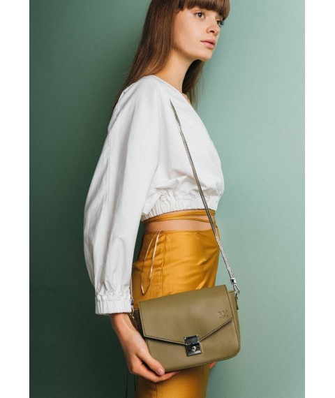 Женская кожаная сумочка Yoko оливковая