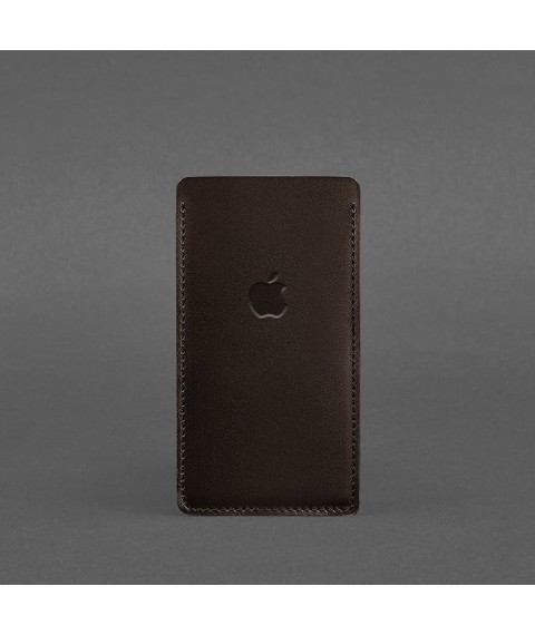 Шкіряний чохол для iPhone 12 Темно-коричневий Краст