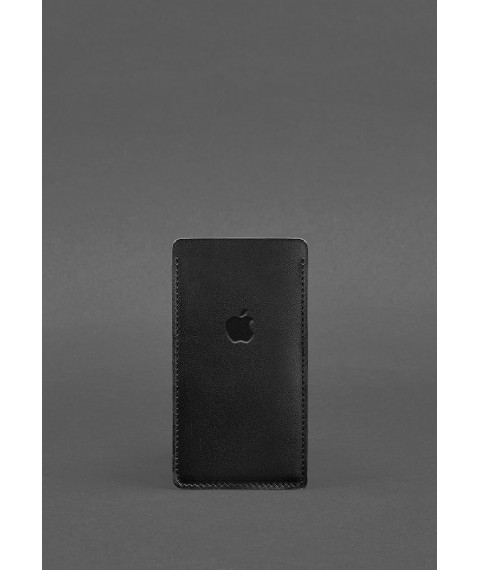 Шкіряний чохол для iPhone 12 Чорний Краст