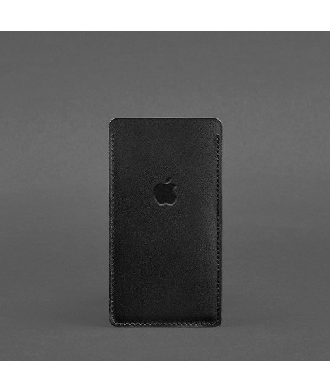 Шкіряний чохол для iPhone 12 Чорний Краст
