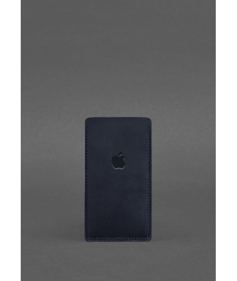 Leather case for iPhone 12 Blue Crazy Horse