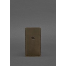 Кожаный чехол для iPhone 12 Темно-коричневый Crazy Horse