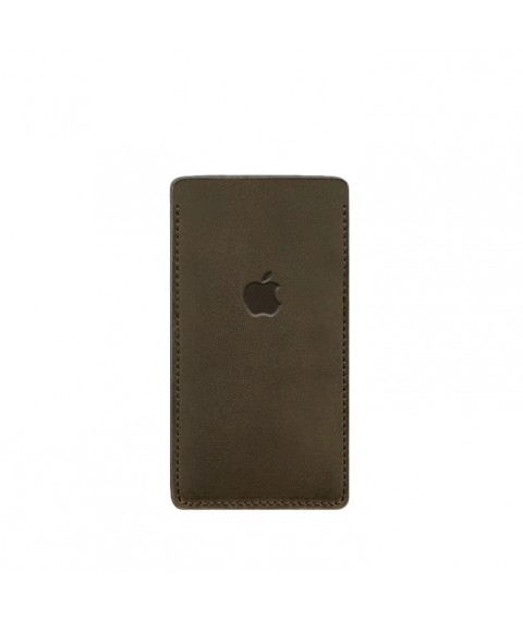 Leather case for iPhone 12 Dark brown Crazy Horse