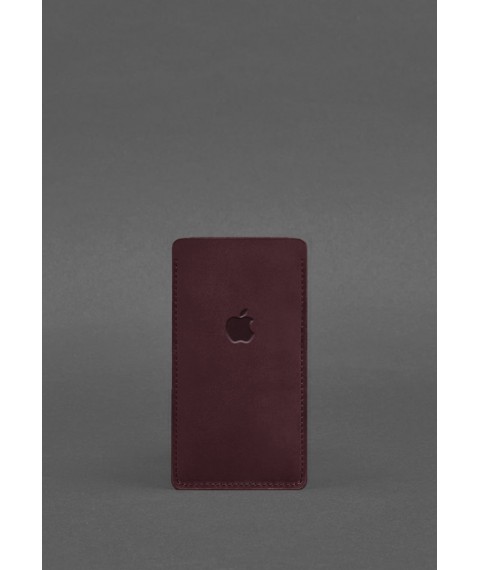 Шкіряний чохол для iPhone 12 Бордовий Crazy Horse
