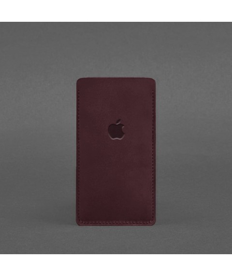 Шкіряний чохол для iPhone 12 Бордовий Crazy Horse